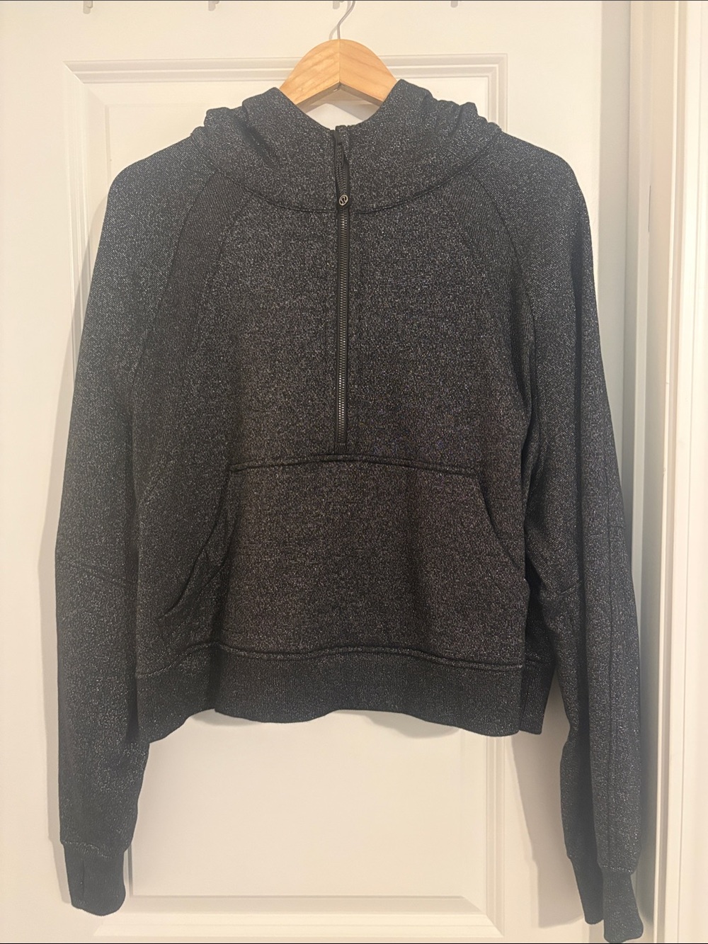 Lululemon Scuba Oversized Half-Zip Hoodie Black/Silver *Spark